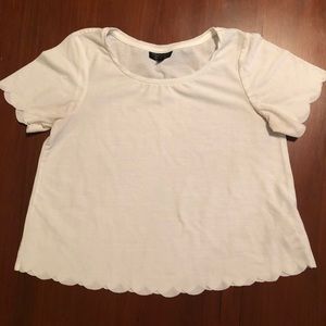 Top Shop Scalloped Crop T